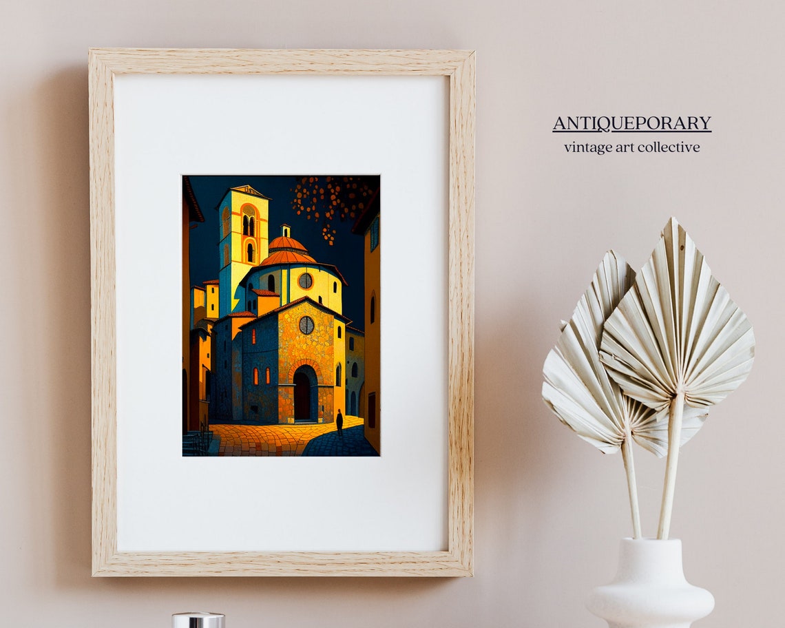 Antique Cityscape Oil Painting Vintage Architecture Painting Vintage Wall Art Moody Wall Decor Vintage Wall Art Vintage Portrait - Image 4