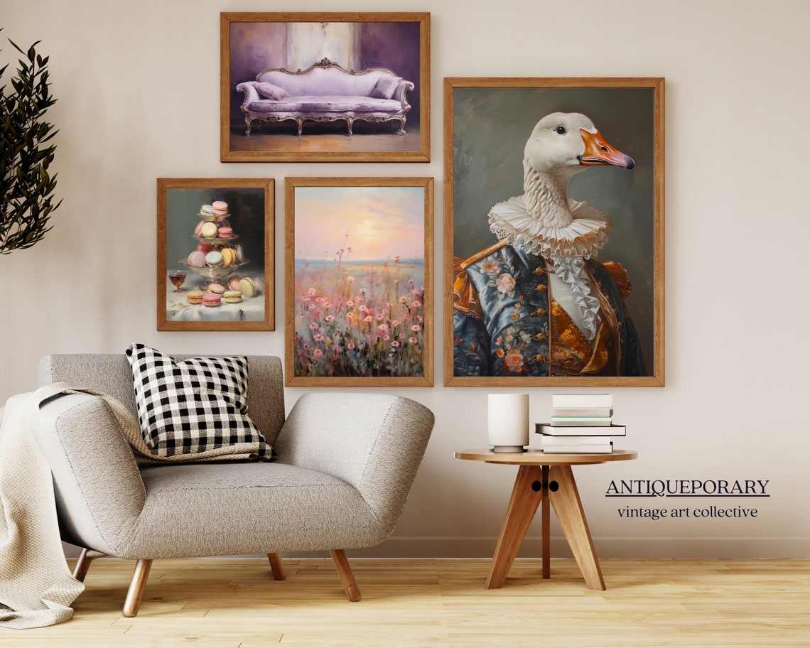 Royal White Goose Floral Brocade Coat Victorian Portrait Poster - Image 4