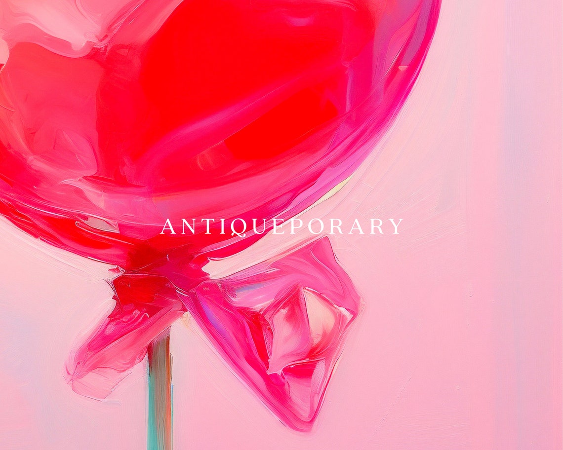 Giant Pink Lollipop Pop Art Candy Still Life Modern Wall Poster - Image 2
