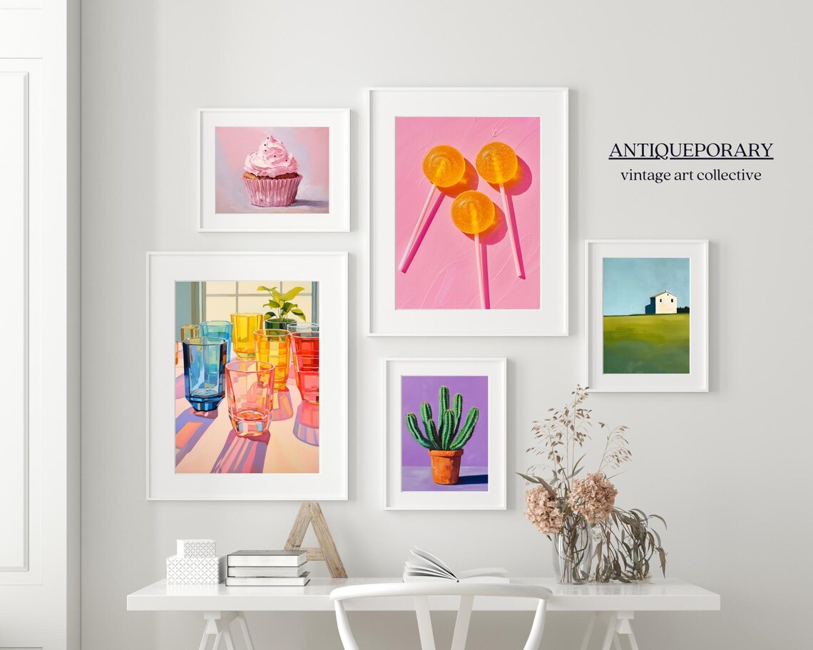 Sweet Orange Lollipops on Pink Swirl Pop Candy Photography Poster - Image 2