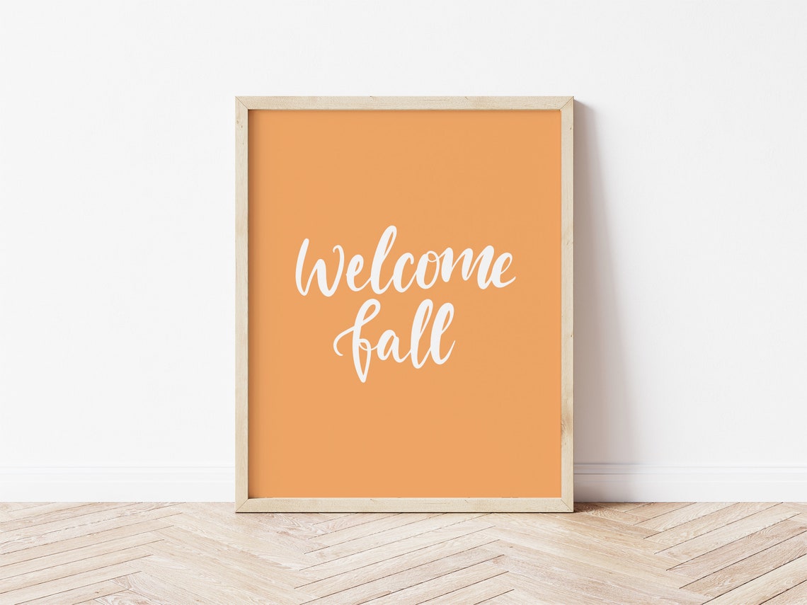 Welcome Fall Modern Autumn Decor Print