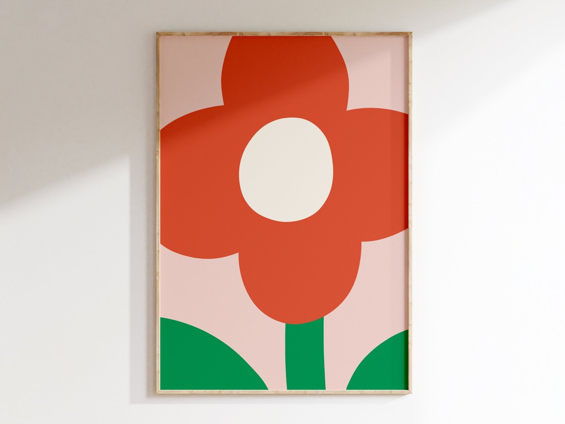 Floral Wall Art Flower Print, Kids Room Decor