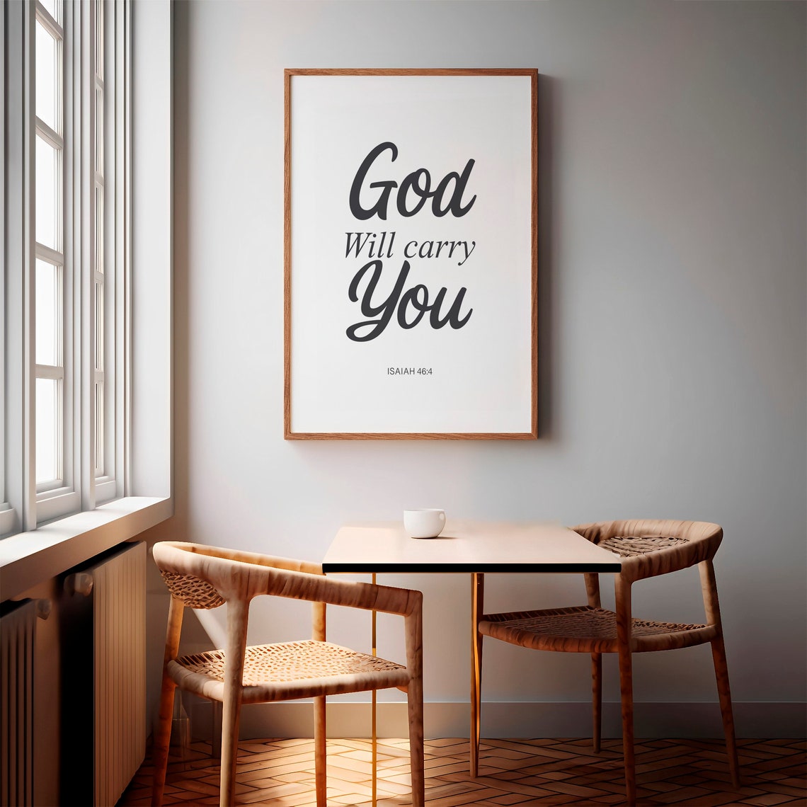 God Will Carry You Isaiah 46 4 Scripture Faith Quote Minimalist Poster - Image 2