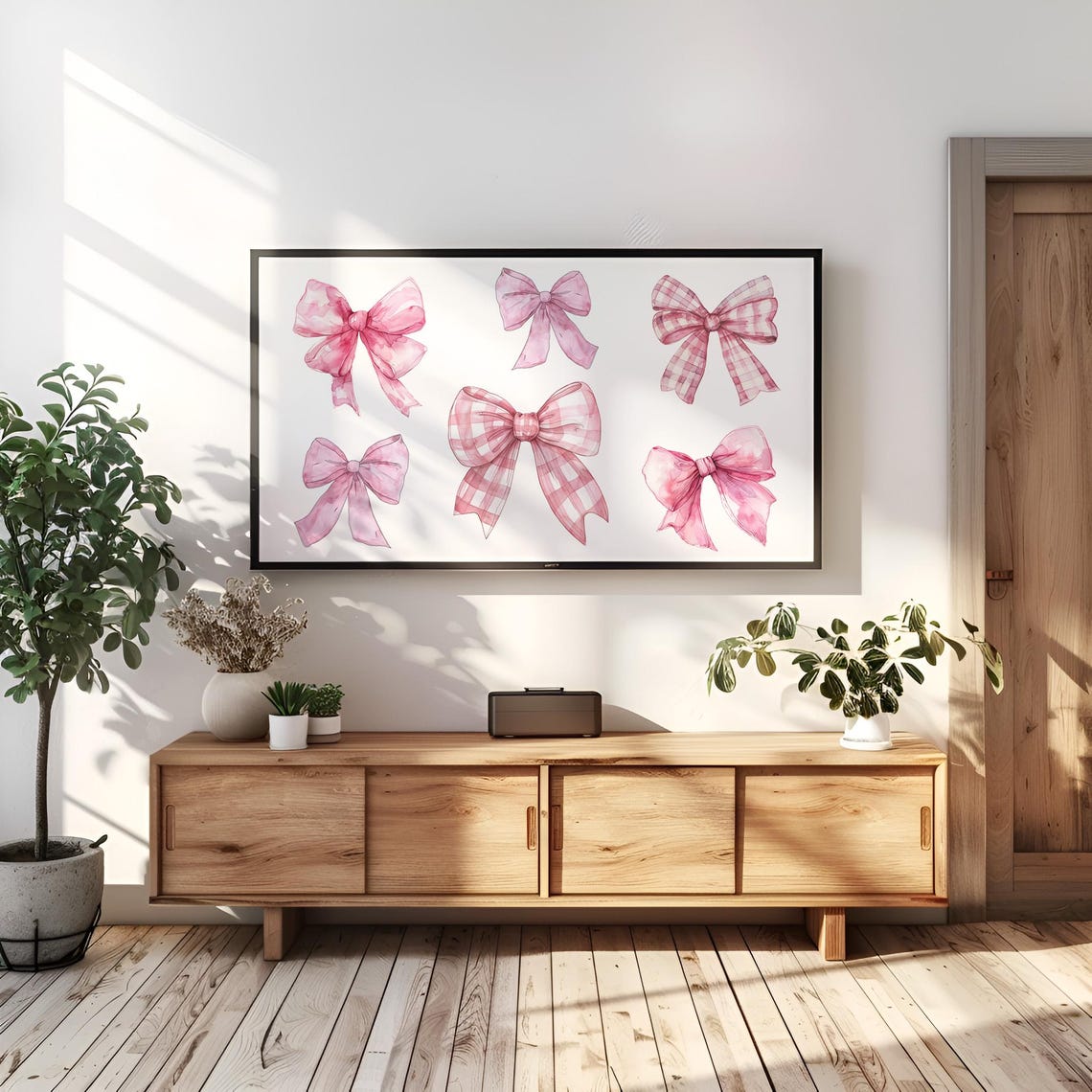 Pink Bows Tv Art Coquette Tv Art Cutecore Art For Frame Tv Girly Decor Art Frame Tv - Image 3