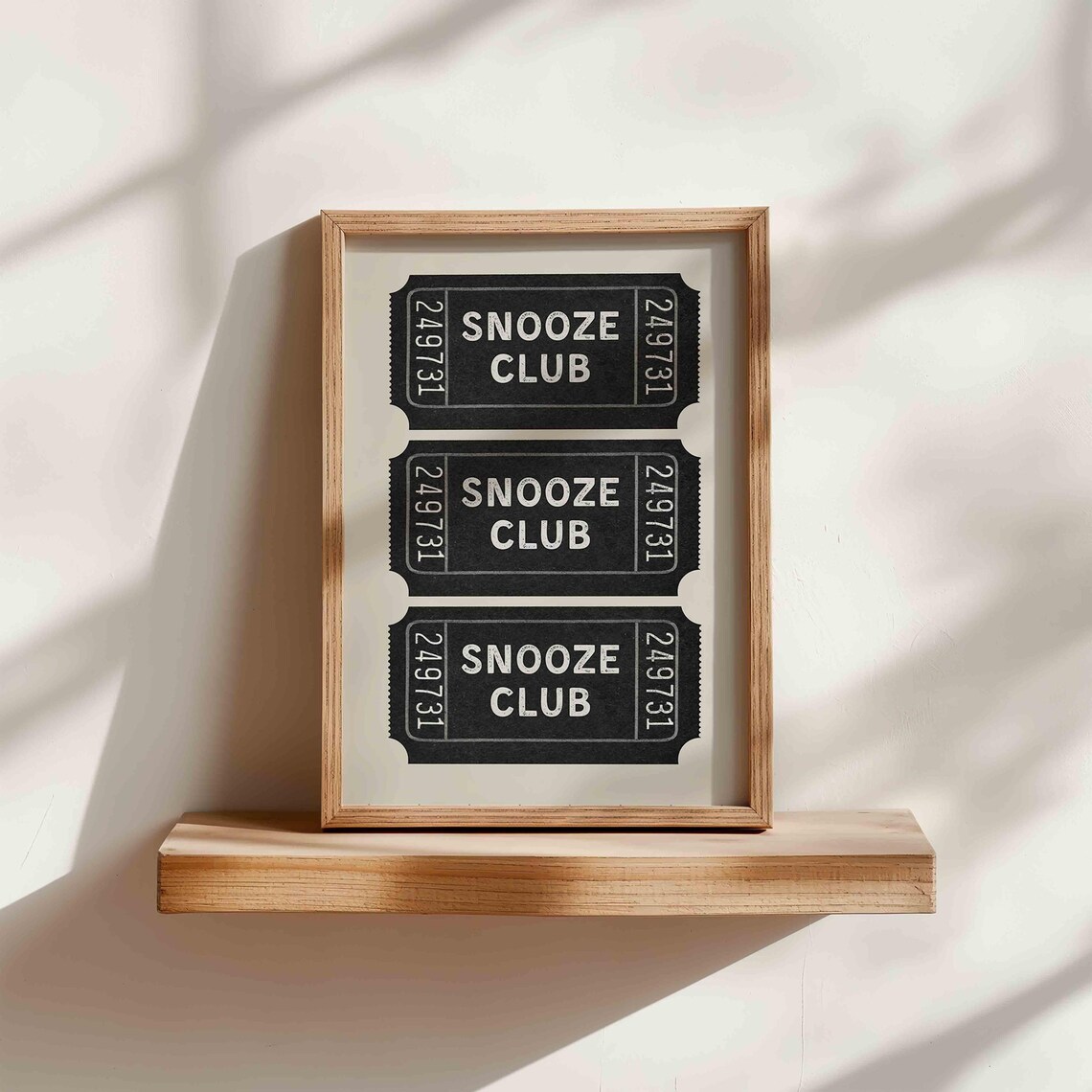 Retro Ticket Stub Art Print, Snooze Club