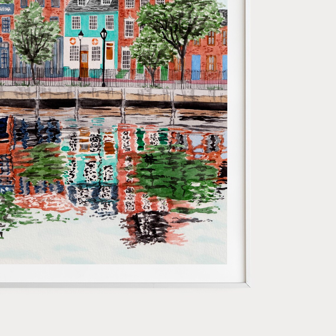 Baltimore Maryland Watercolor Cityscape Travel Poster - Image 2