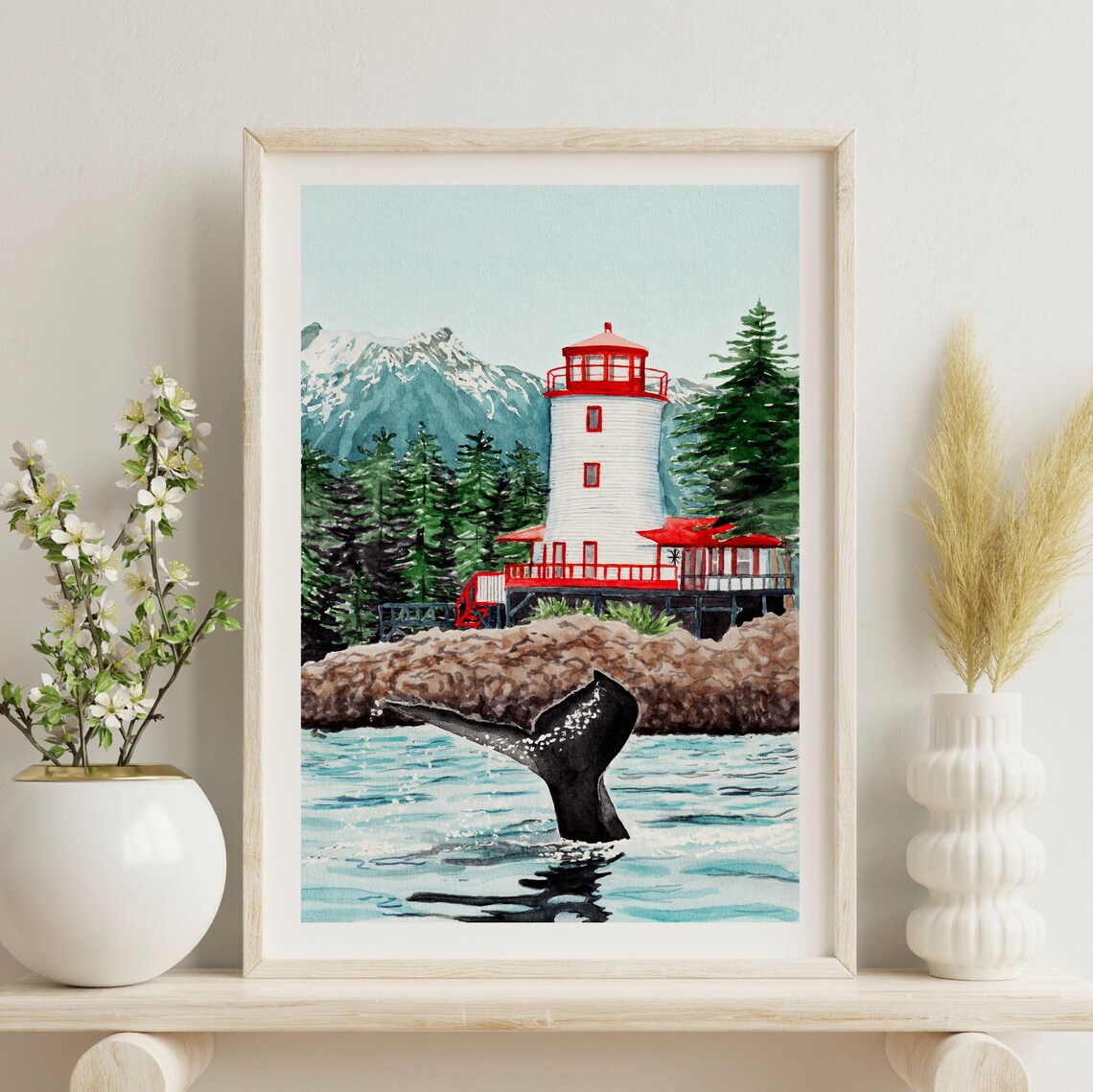 Sitka Watercolor Travel Poster, Alaska Cityscape - Image 3