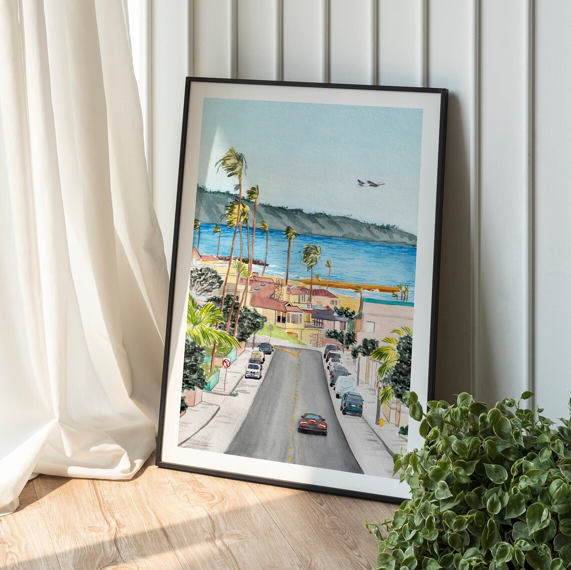 San Diego Watercolor Cityscape Art Print, California - Image 2