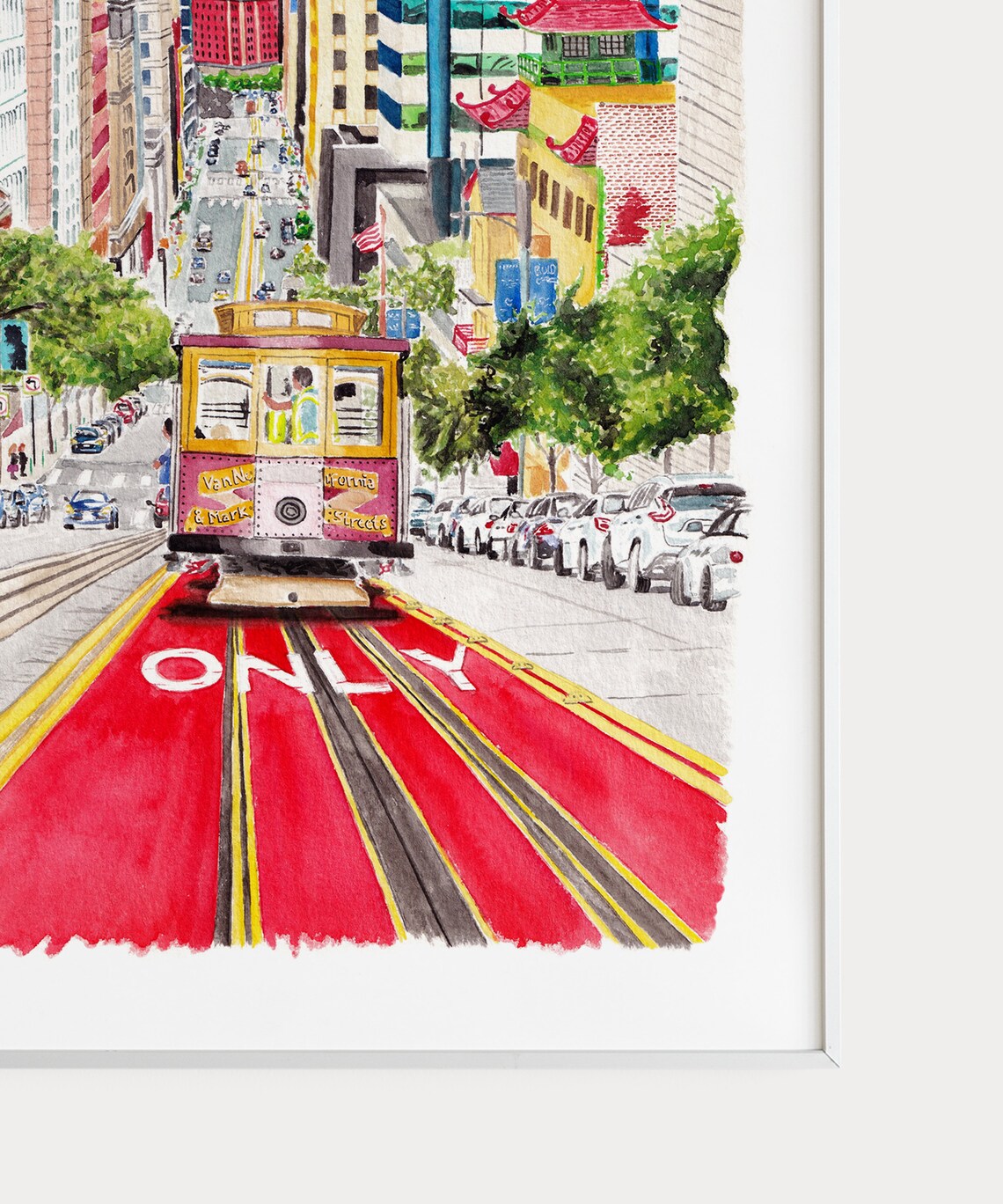 San Francisco Watercolor Cityscape Art Print - Image 3