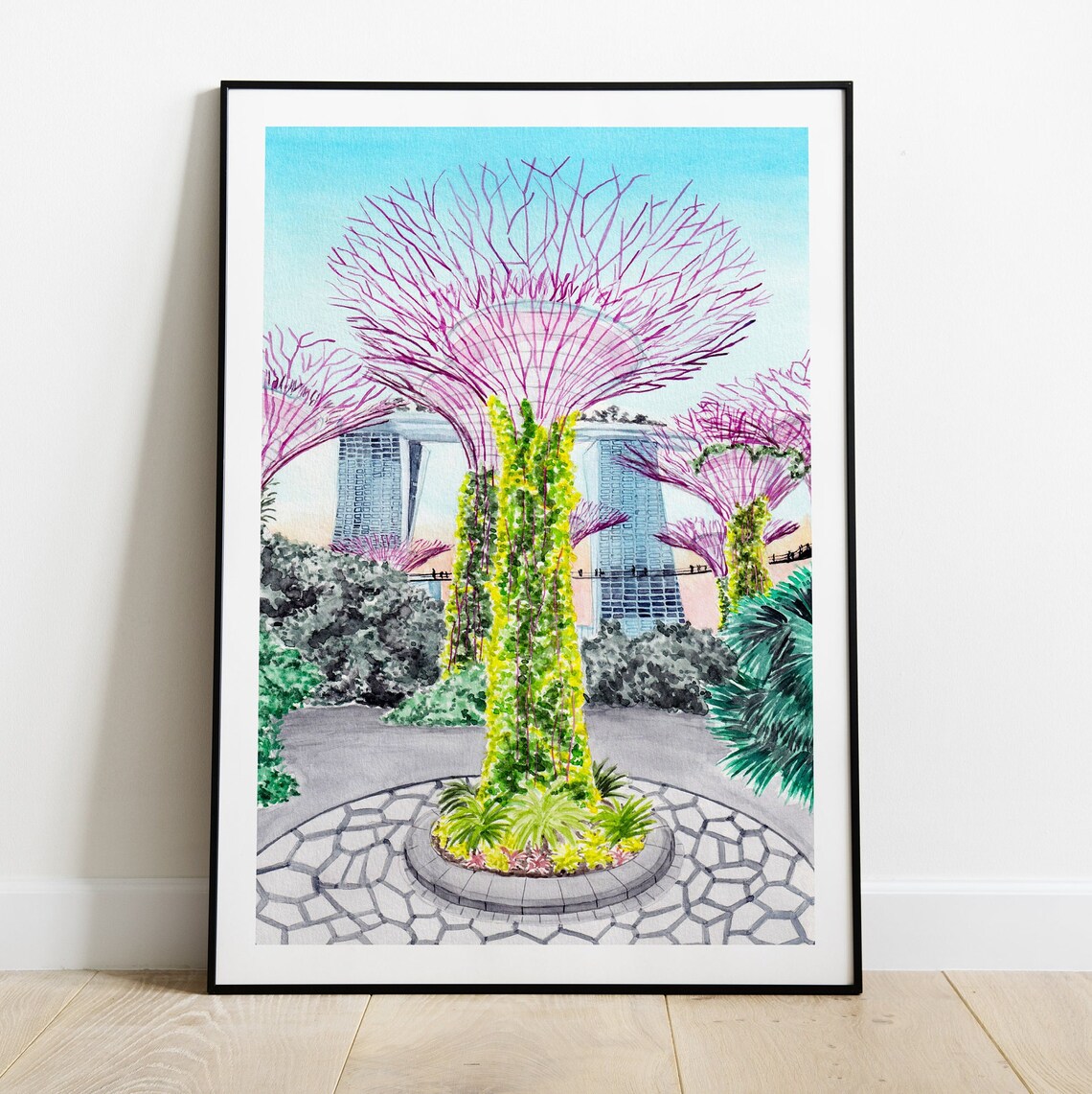 Singapore Gardens By The Bay Cityscape Travel Poster - Image 2