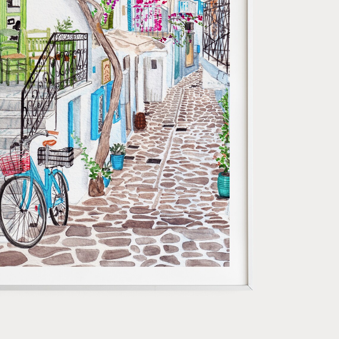 Paros Greece Cityscape Art Print, Travel Poster - Image 2