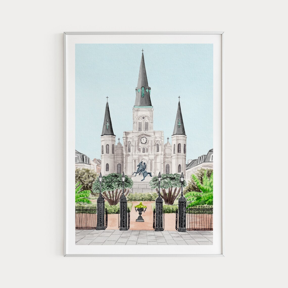 New Orleans Watercolor Print, St Louis Cathedral