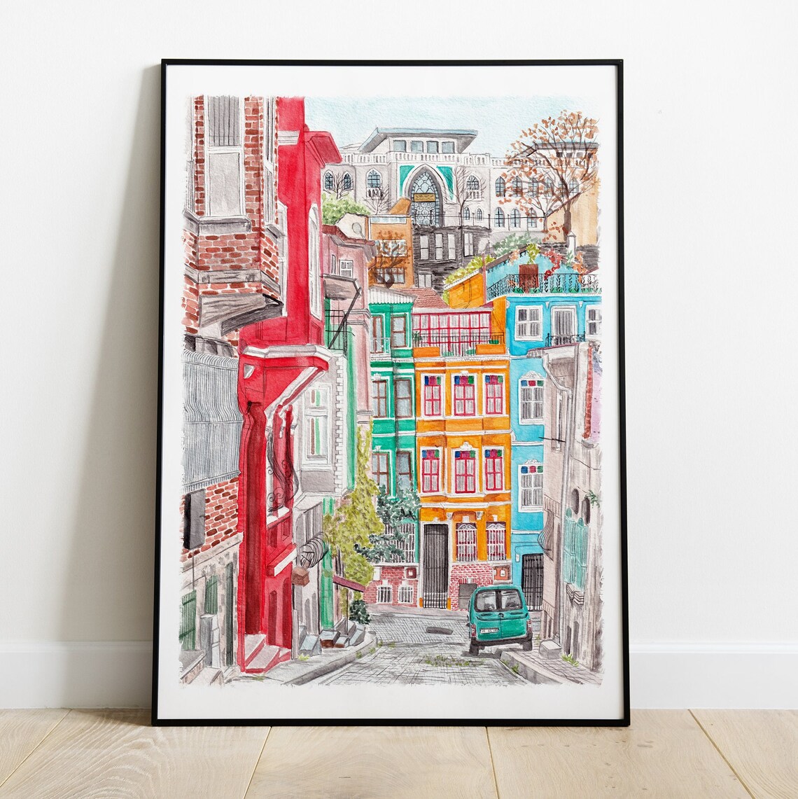 Istanbul Turkey Cityscape Travel Poster, Wall Decor - Image 2