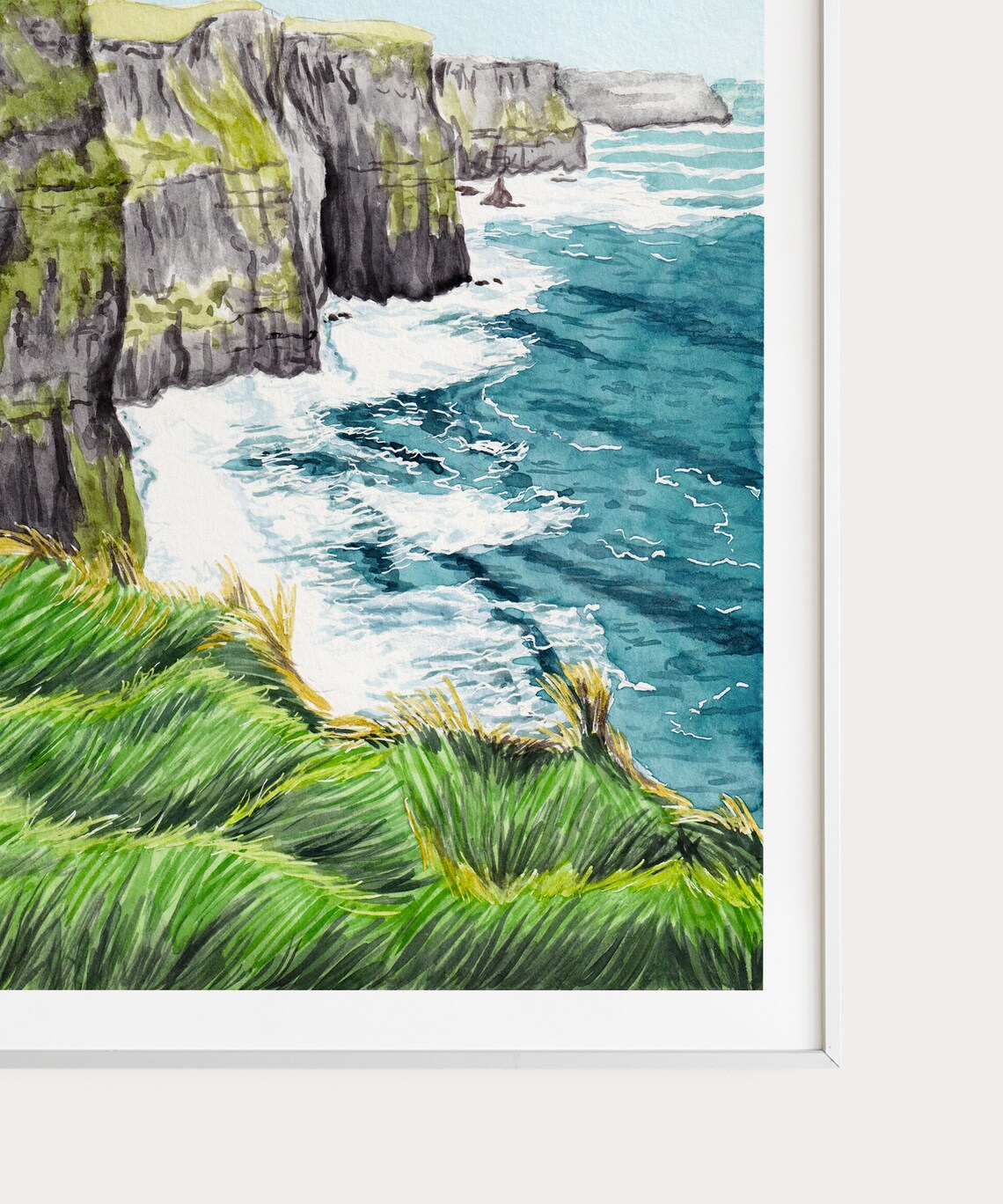 Cliffs Of Moher Watercolor Travel Poster, Ireland - Image 2