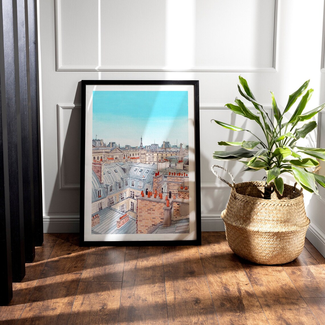 Paris Rooftop Watercolor Art Print, Cityscape - Image 2