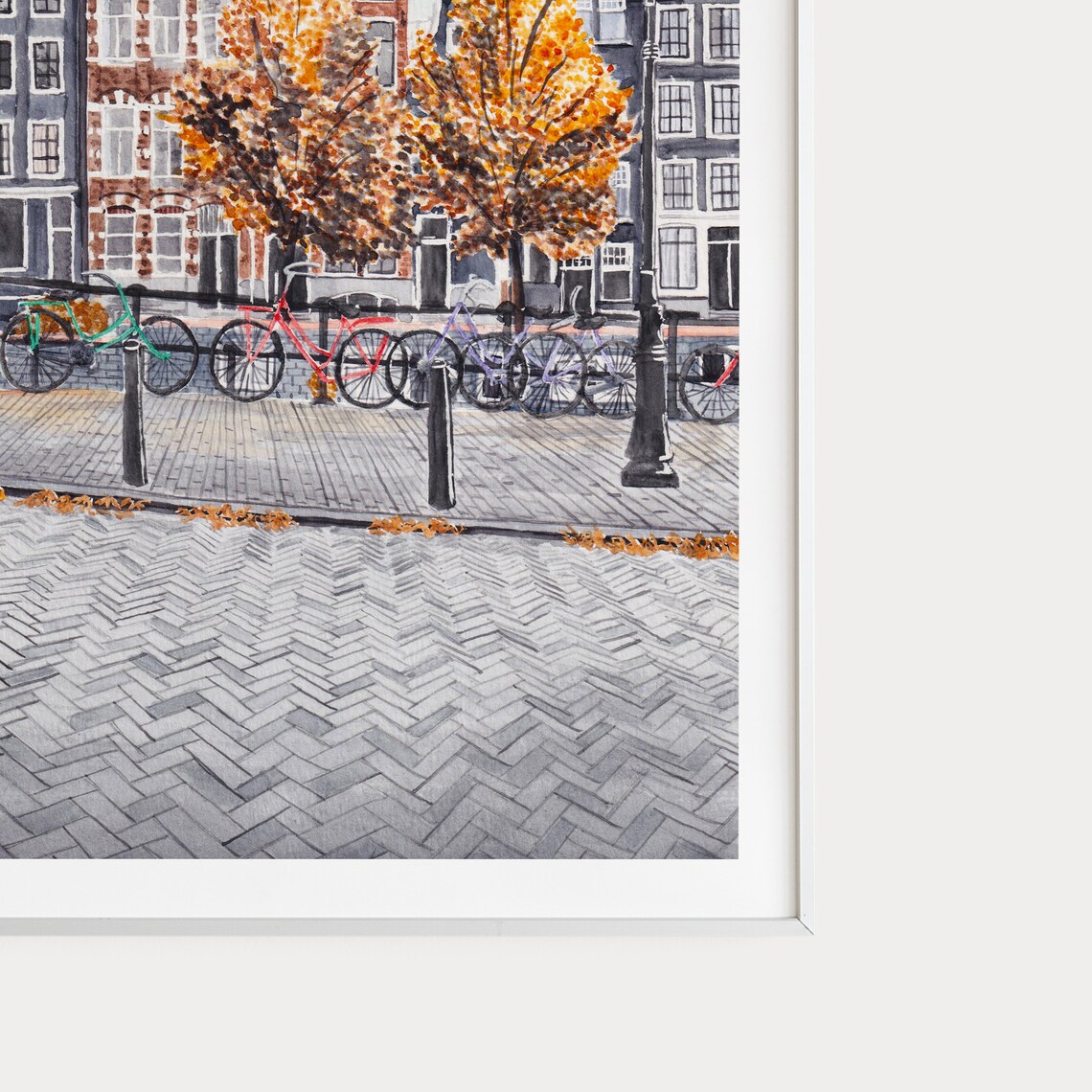 Amsterdam Fall Travel Poster, Netherlands Wall Decor - Image 2