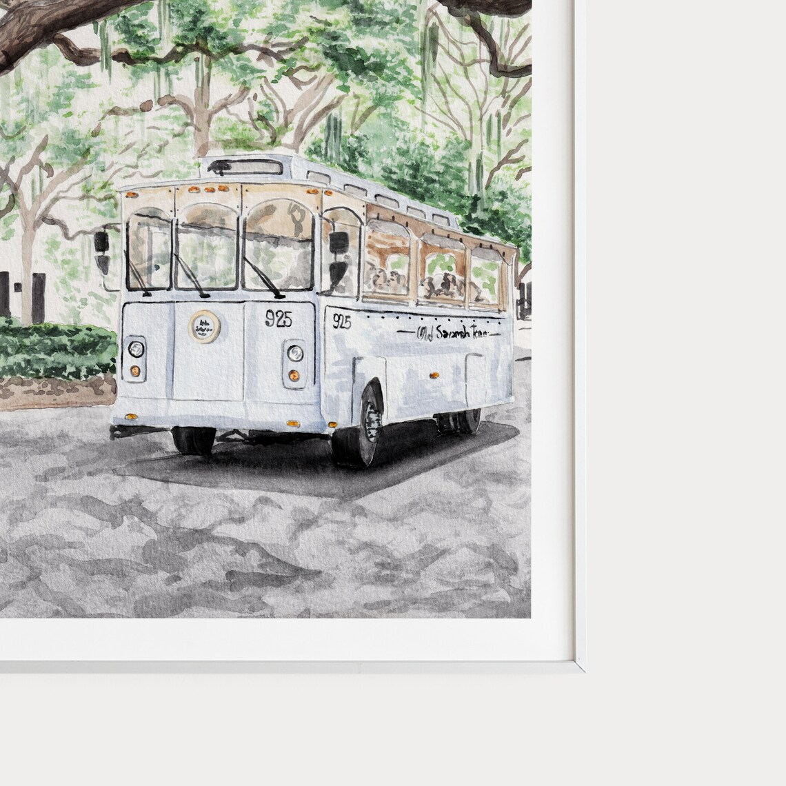 Savannah Watercolor Cityscape Art Print, Georgia - Image 2