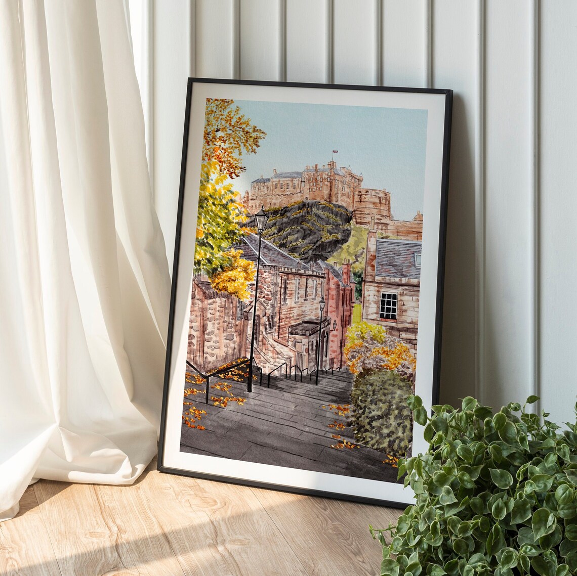 Edinburgh Vennel Viewpoint Watercolor Travel Poster - Image 3