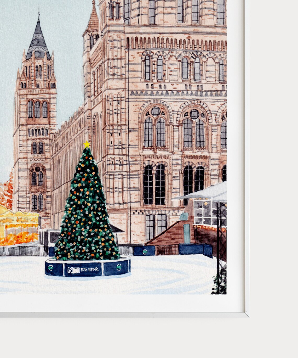 Natural History Museum London Christmas Travel Poster - Image 3
