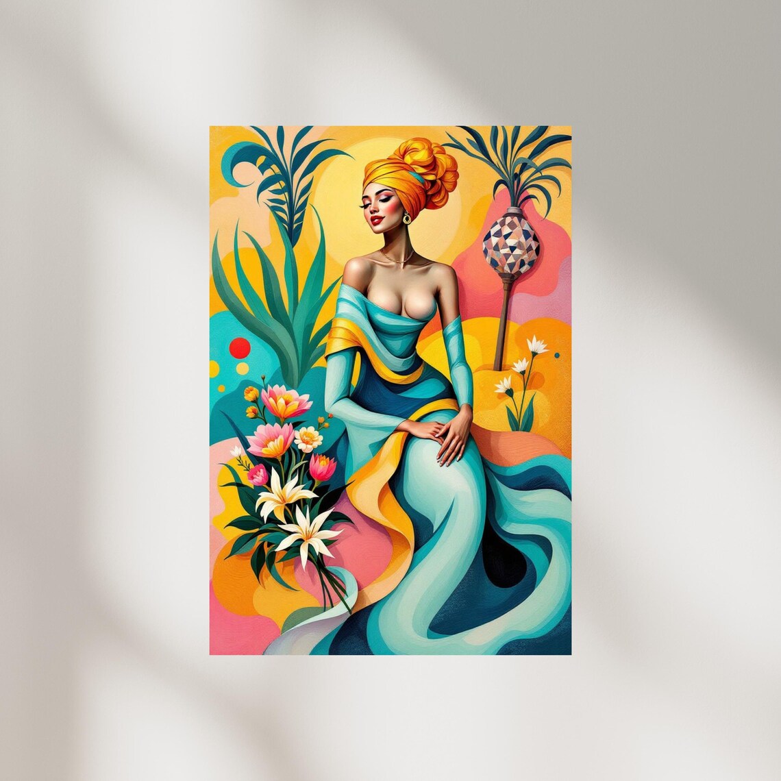 Floral Woman - Botanical Art Print