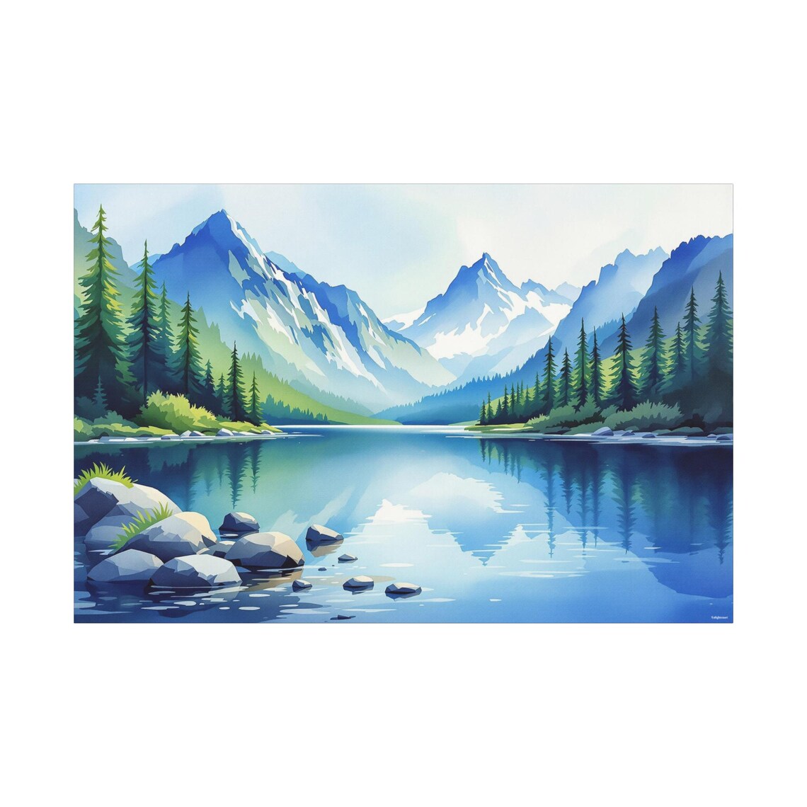 Serene Mountain Landscape, Nature Art Print - Image 3