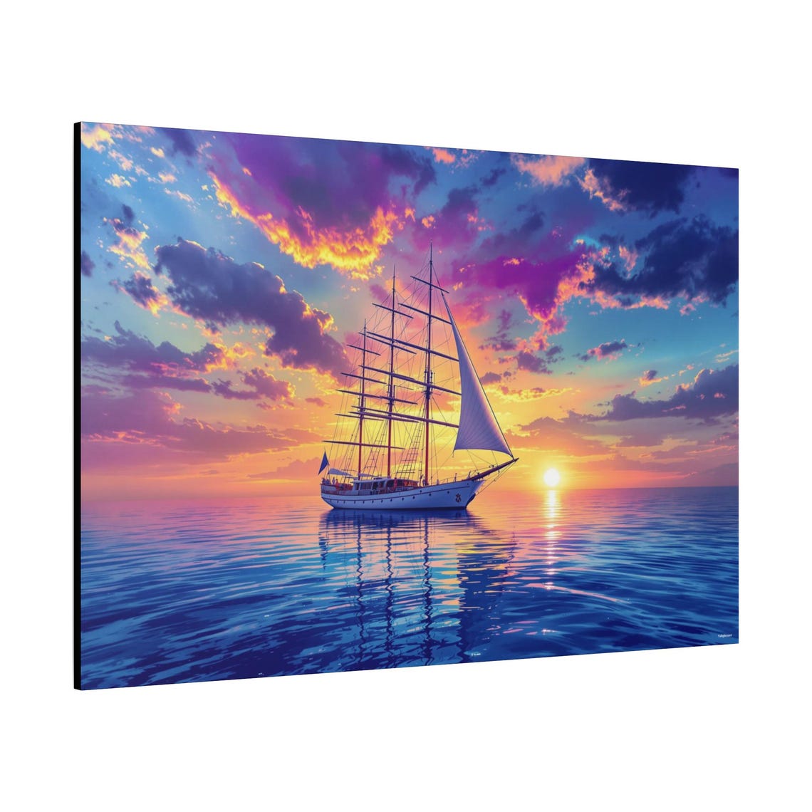 Sailboat At Sunset, Coastal Art Print - Image 2
