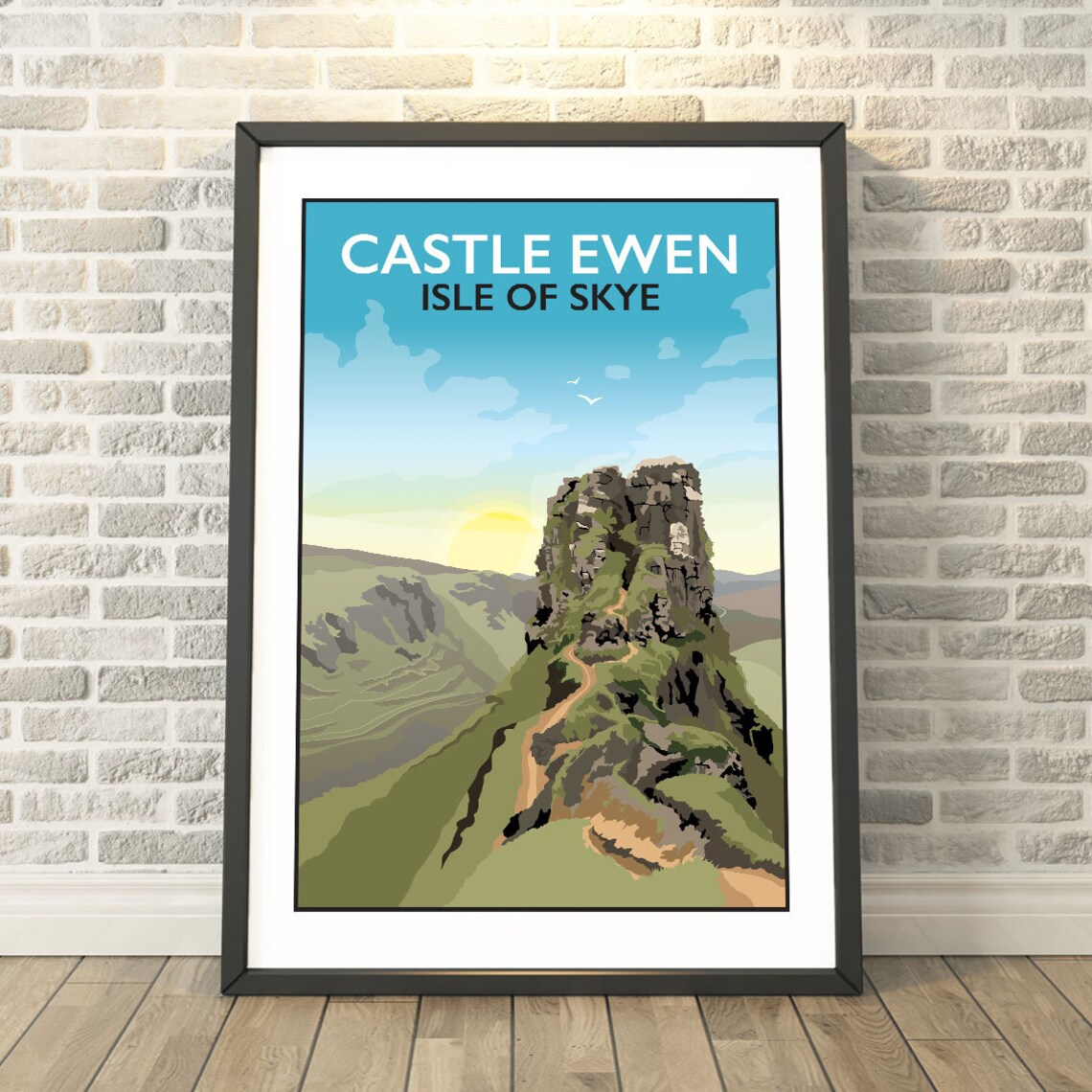 Sunset Castle Ewen Isle Of Skye Vintage Railway Travel Poster
