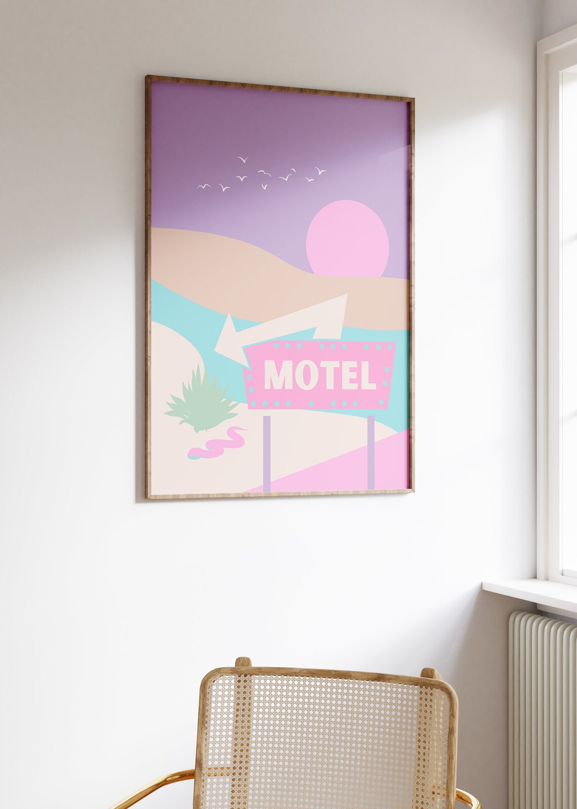 Pop Pastel Motel Sign Desert Travel Poster - Image 3