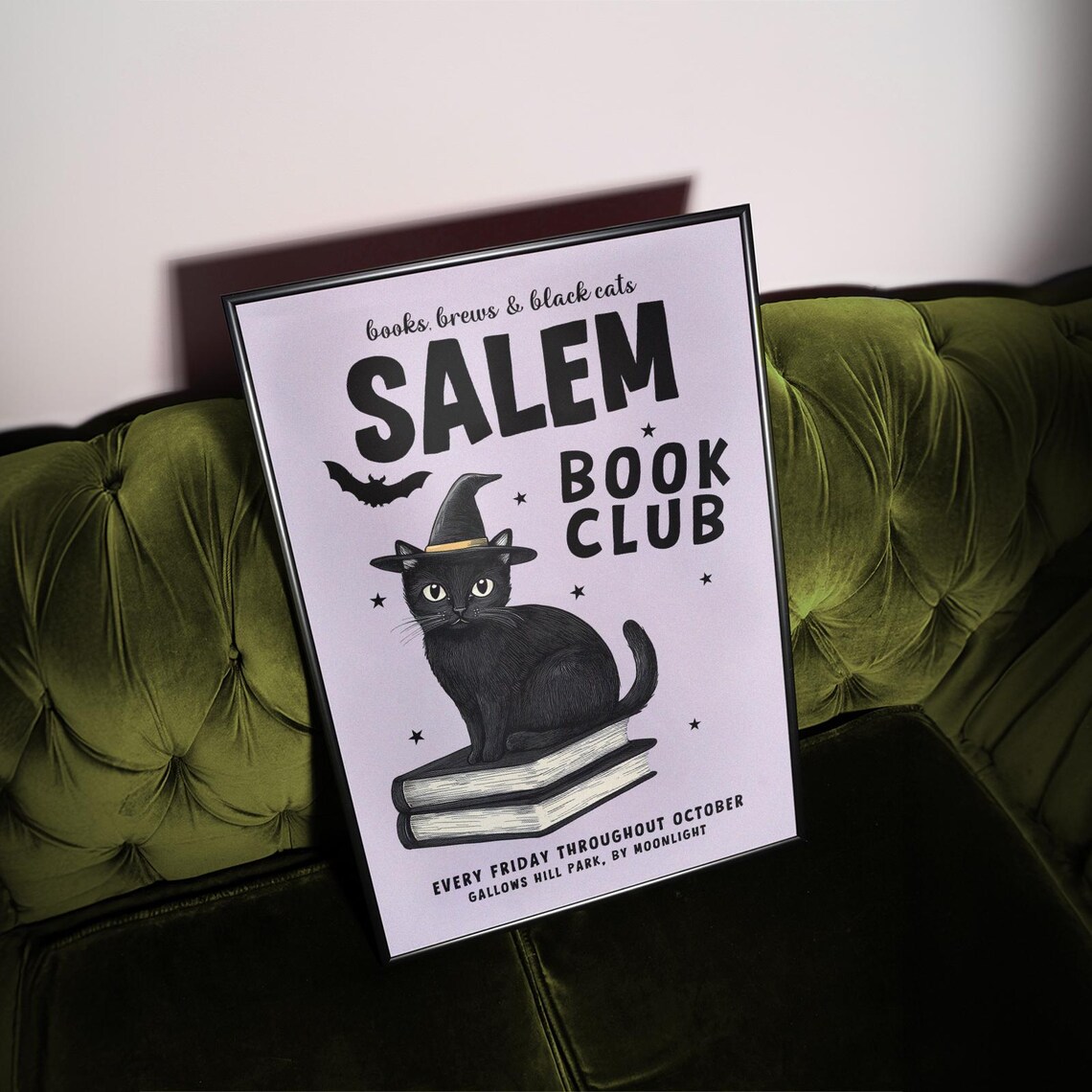 Salem Book Club Retro Halloween Art Print - Image 3