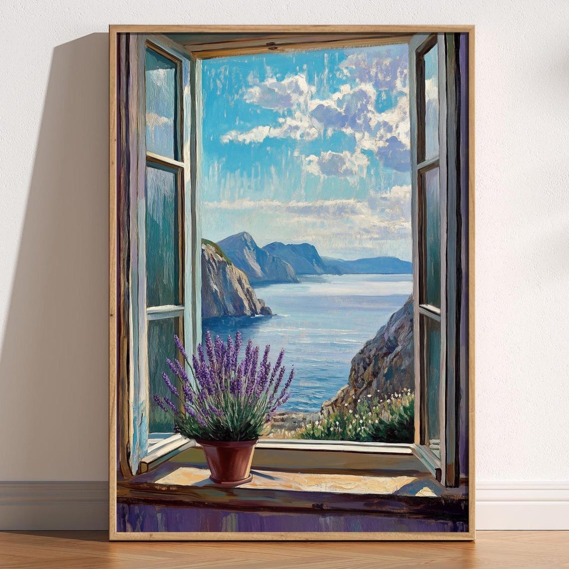 Open Window Cliff View Sea Wall Art Print