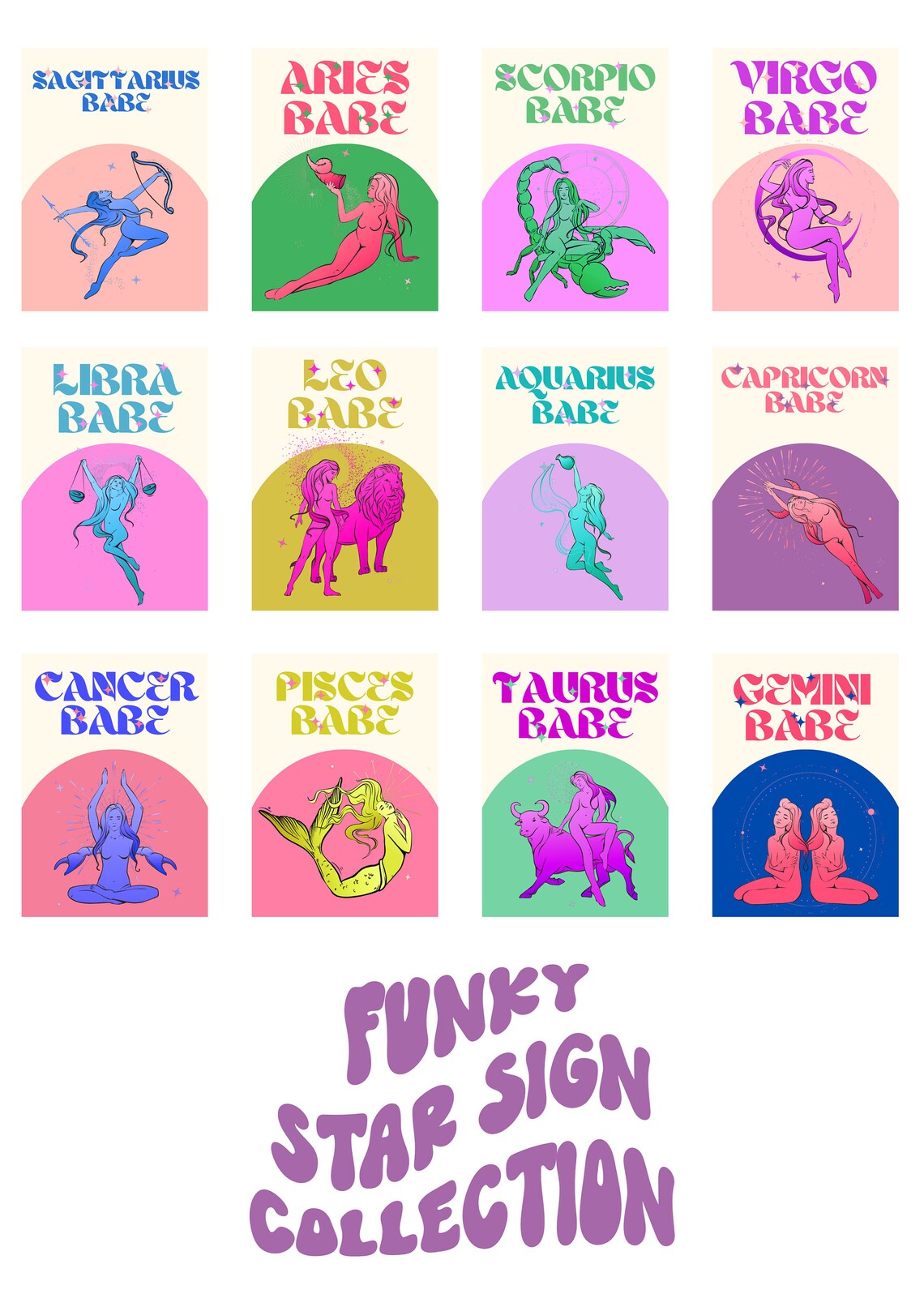 Scorpio Star Sign Print, Retro Zodiac Poster - Image 2
