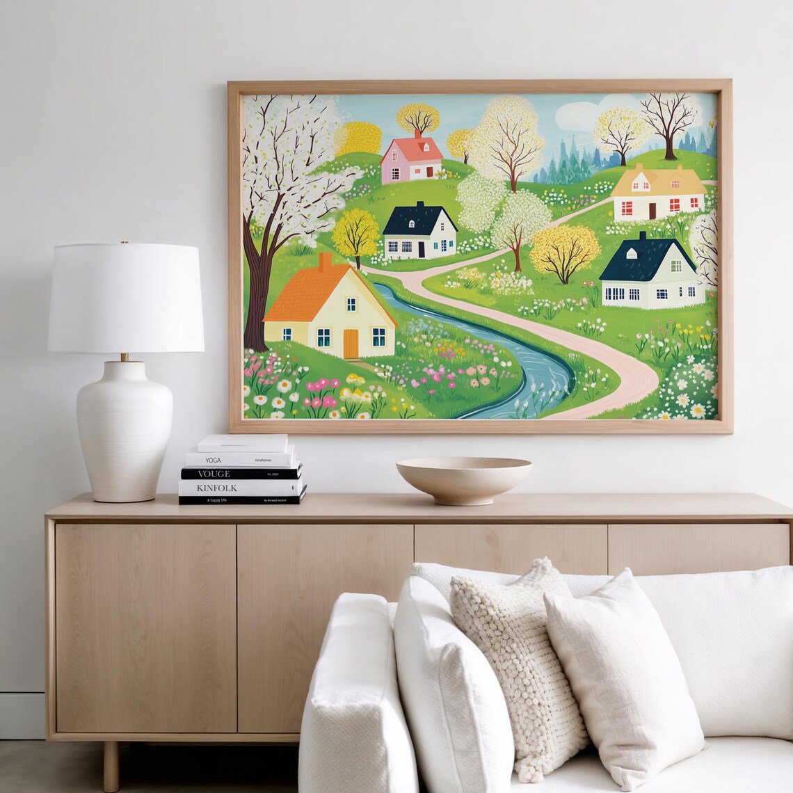 Spring Countryside Landscape Art Print, Farmhouse Decor - Image 2