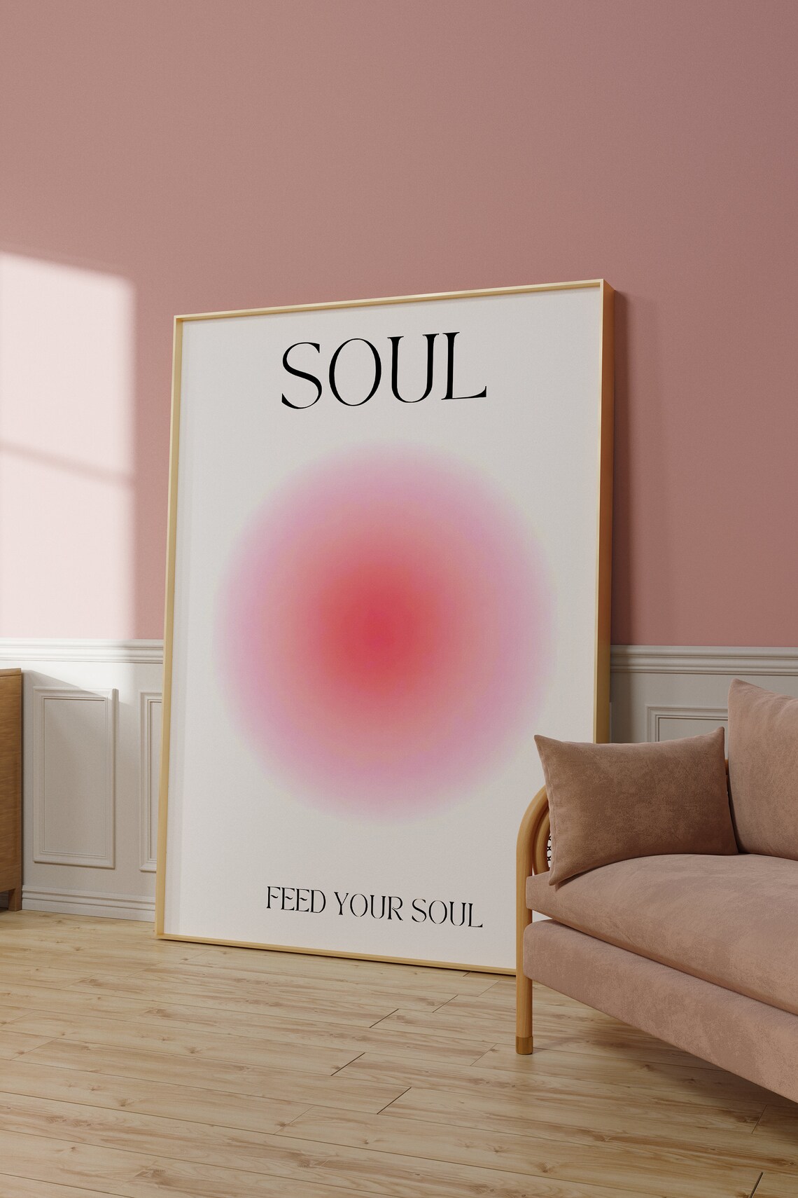Feed Your Soul Soft Pink Aura Gradient Dreamy Minimalist Poster - Image 2