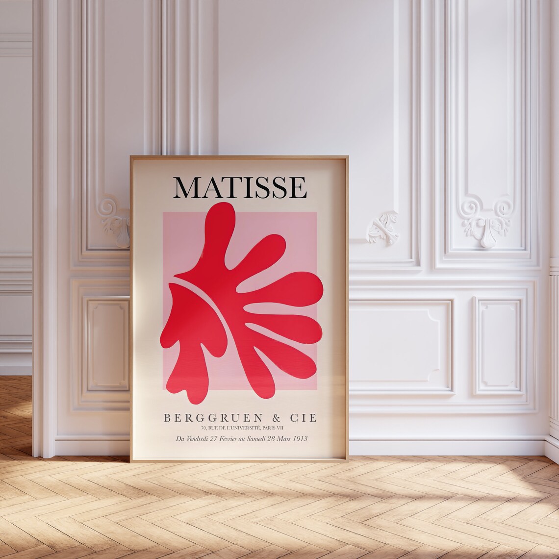 Henri Matisse Red Leaf Cutout Berggruen Cie Exhibition Poster