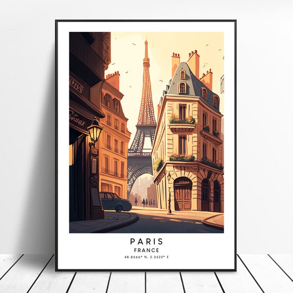 Paris City Print, Minimalist Paris Travel Poster