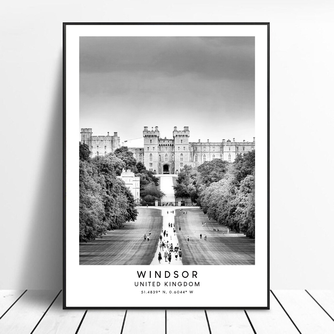 Windsor Castle Travel Poster, Minimalist Art Print
