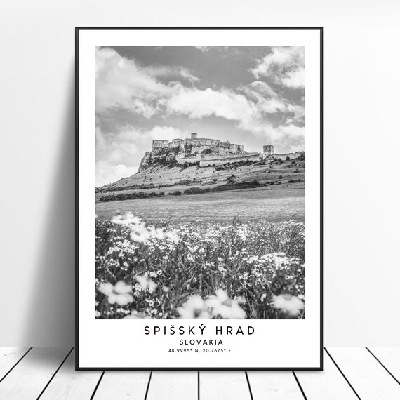 Spi Castle Minimalist Art Print, Slovakia Landmark
