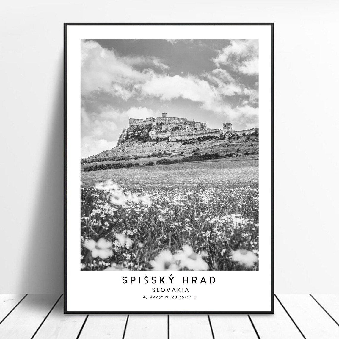 Spi Castle Minimalist Art Print, Slovakia Landmark