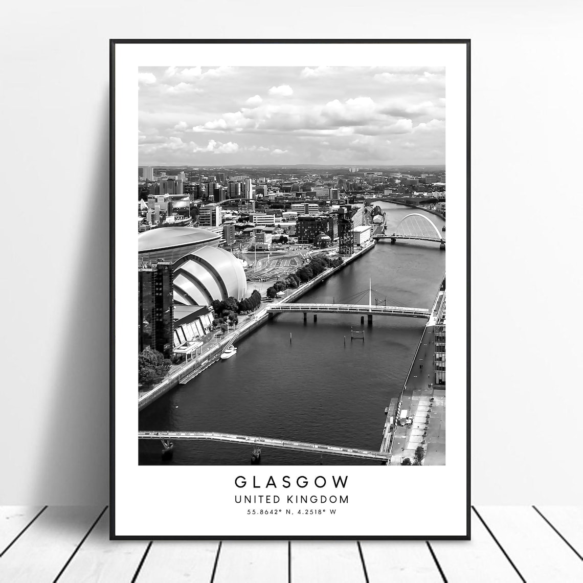Glasgow Scotland Minimalist Travel Poster Print
