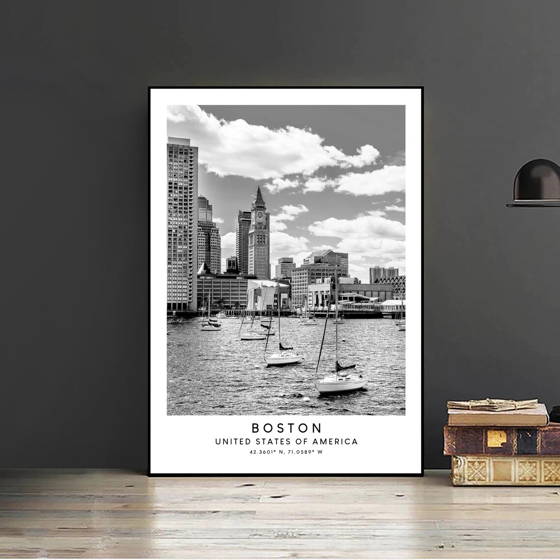 Boston Travel Print, Minimalist United States Poster - Image 2