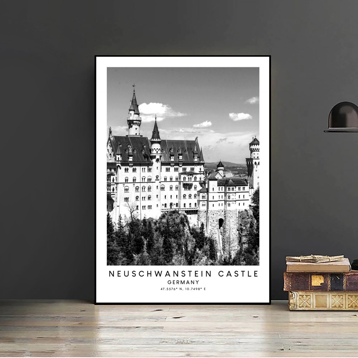 Neuschwanstein Castle Germany Print Neuschwanstein Castle Landmark Poster Minimalist Neuschwanstein Castle Wall Art Dcor Gift Print - Image 2