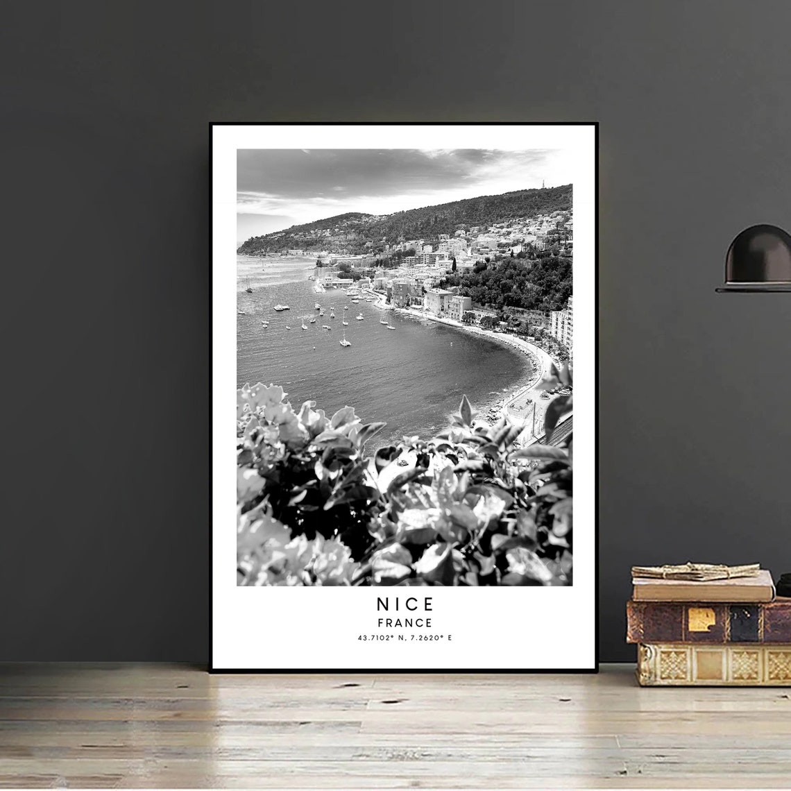 Nice France Minimalist Travel Poster, Black And White - Image 2