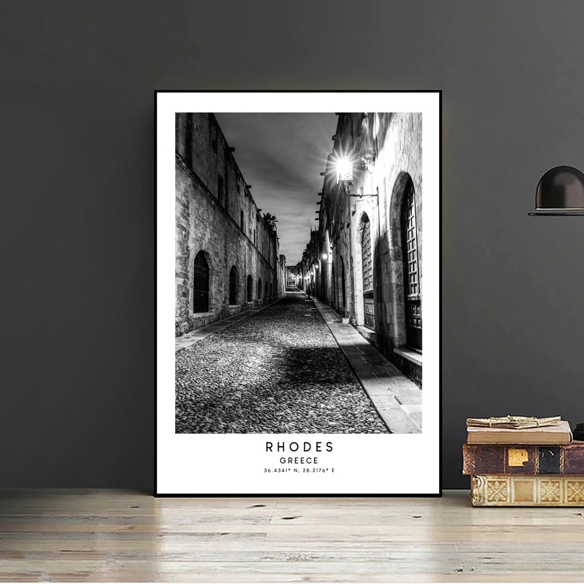 Rhodes Greece Travel Print Black And White Rhodes Poster Rhodes Wall Art Rhodes Art Decor Minimalist Rhodes Print Home Dcor Rhodes Gift Art - Image 2