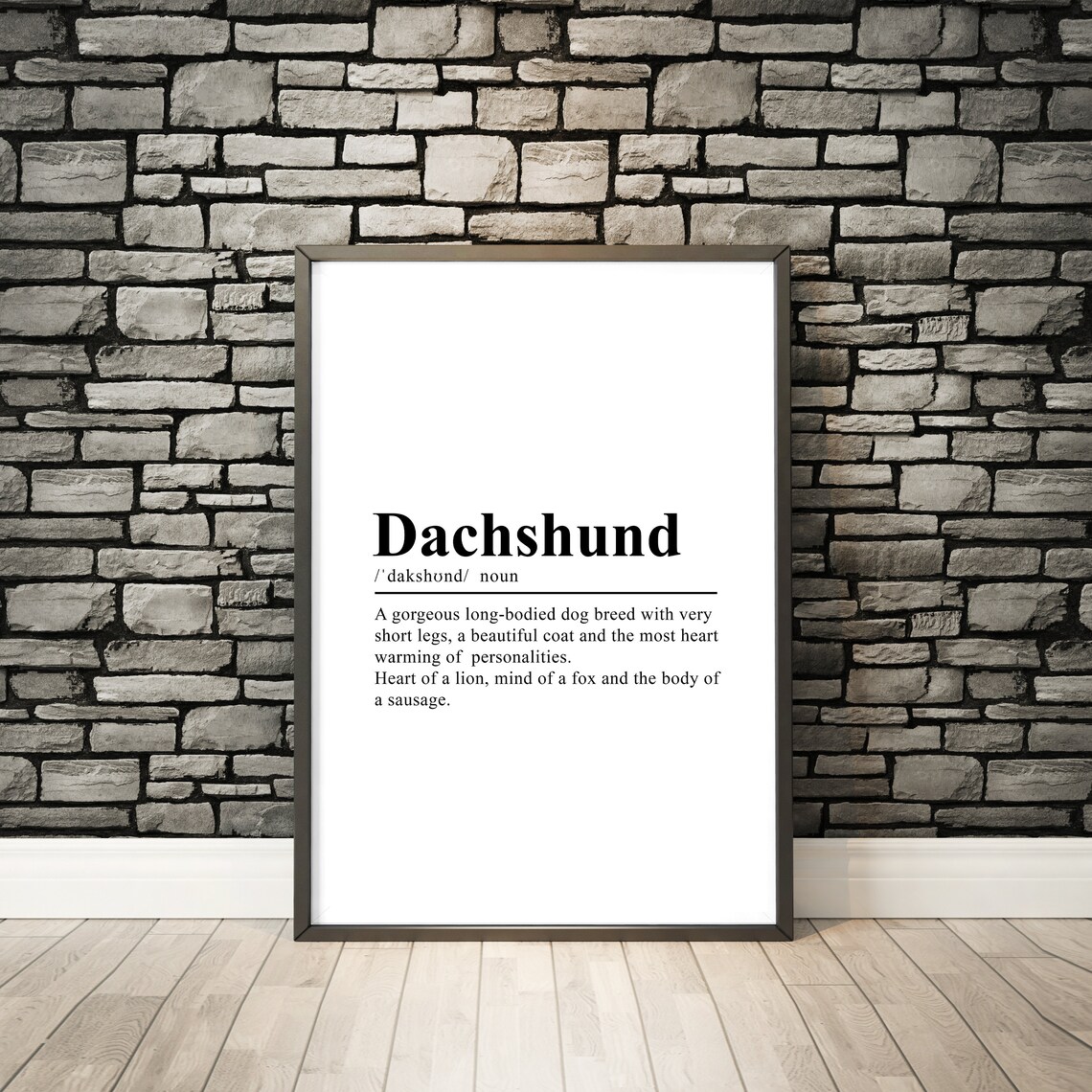 Dachshund Definition Quote Art Print, Dog Wall Decor