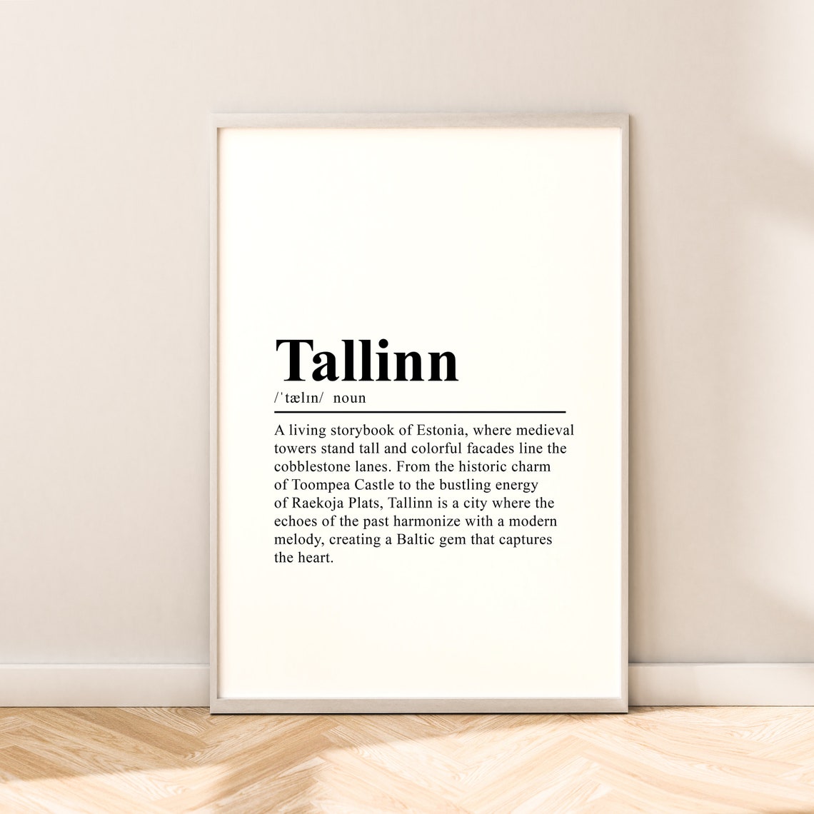 Tallinn Travel Print Tallinn Definition Tallinn Wall Art Tallinn Wall Print Minimalist Tallinn Poster Tallinn Home Dcor Christmas Gift
