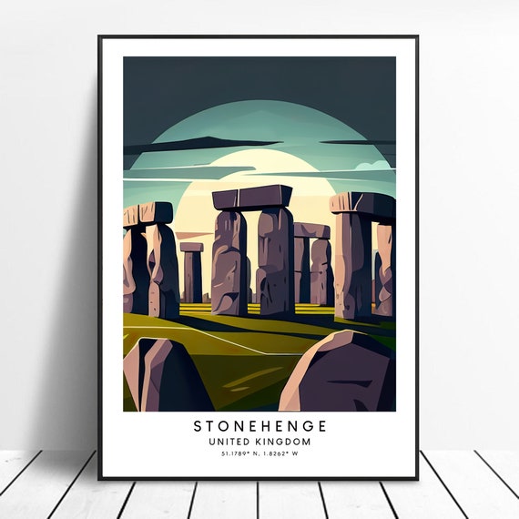 Stonehenge Print Colourful Wall Poster Minimalist Art Abstract Dcor Gift