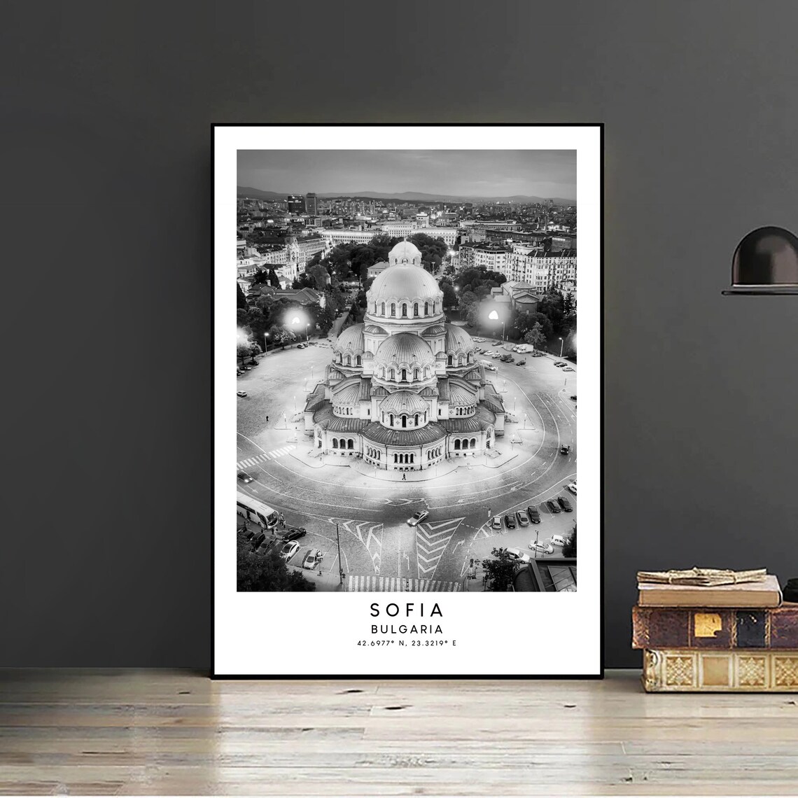 Sofia Black and White Travel Poster, Minimalist - Image 2