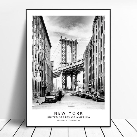 New York City Brooklyn Bridge Minimalist Travel Poster