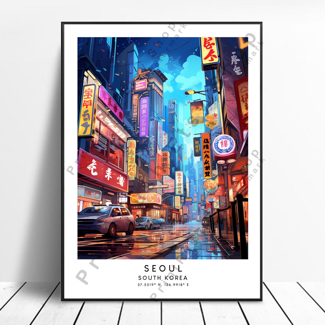 Seoul Travel Print Wall Art Poster Minimalist Home Dcor South Korea Gift Hanging