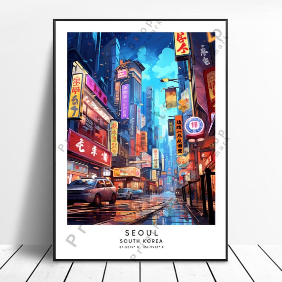 Seoul Travel Print Wall Art Poster Minimalist Home Dcor South Korea Gift Hanging